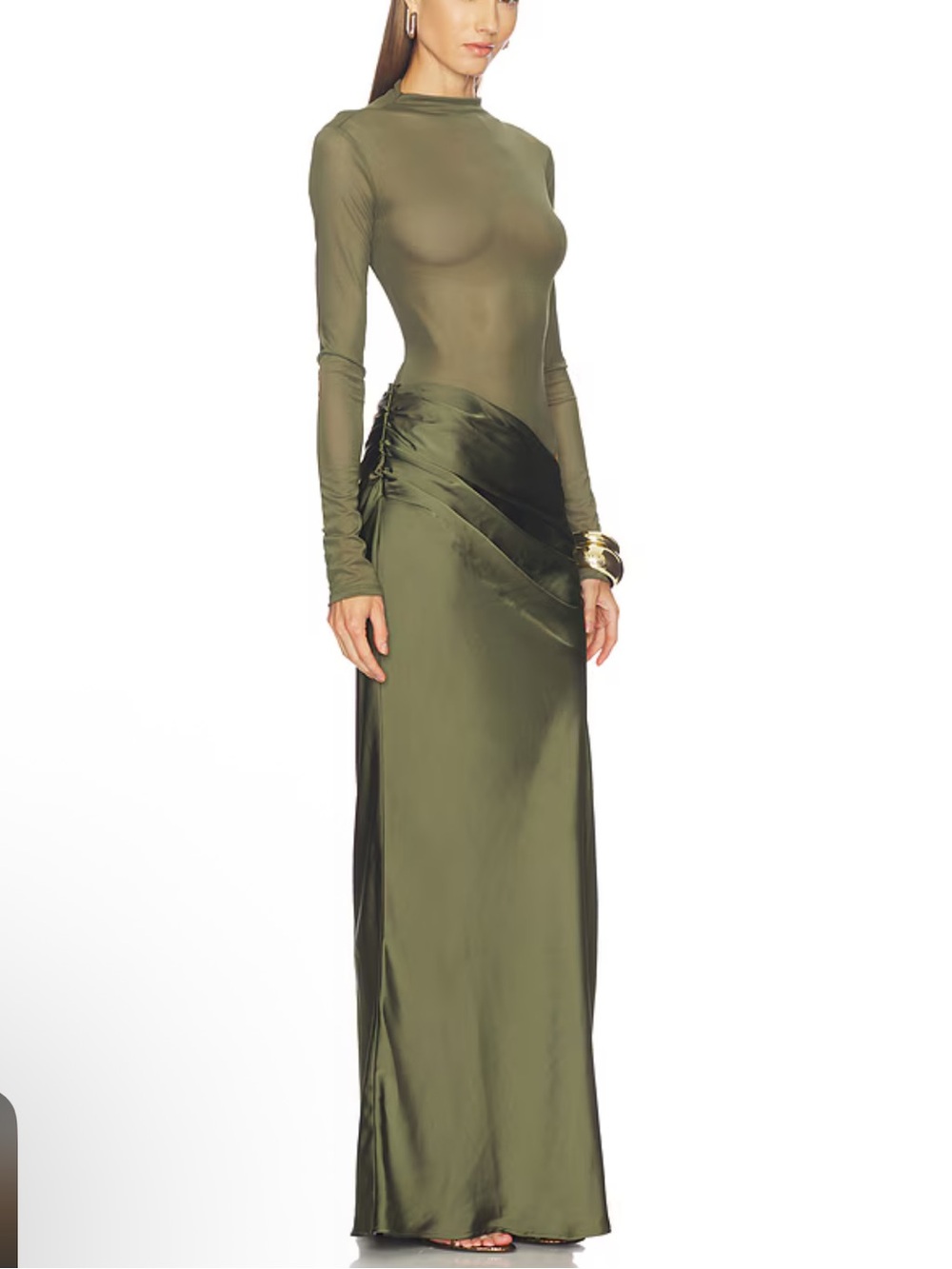 Camila Coelho Elarina Maxi Dress in Olive Small